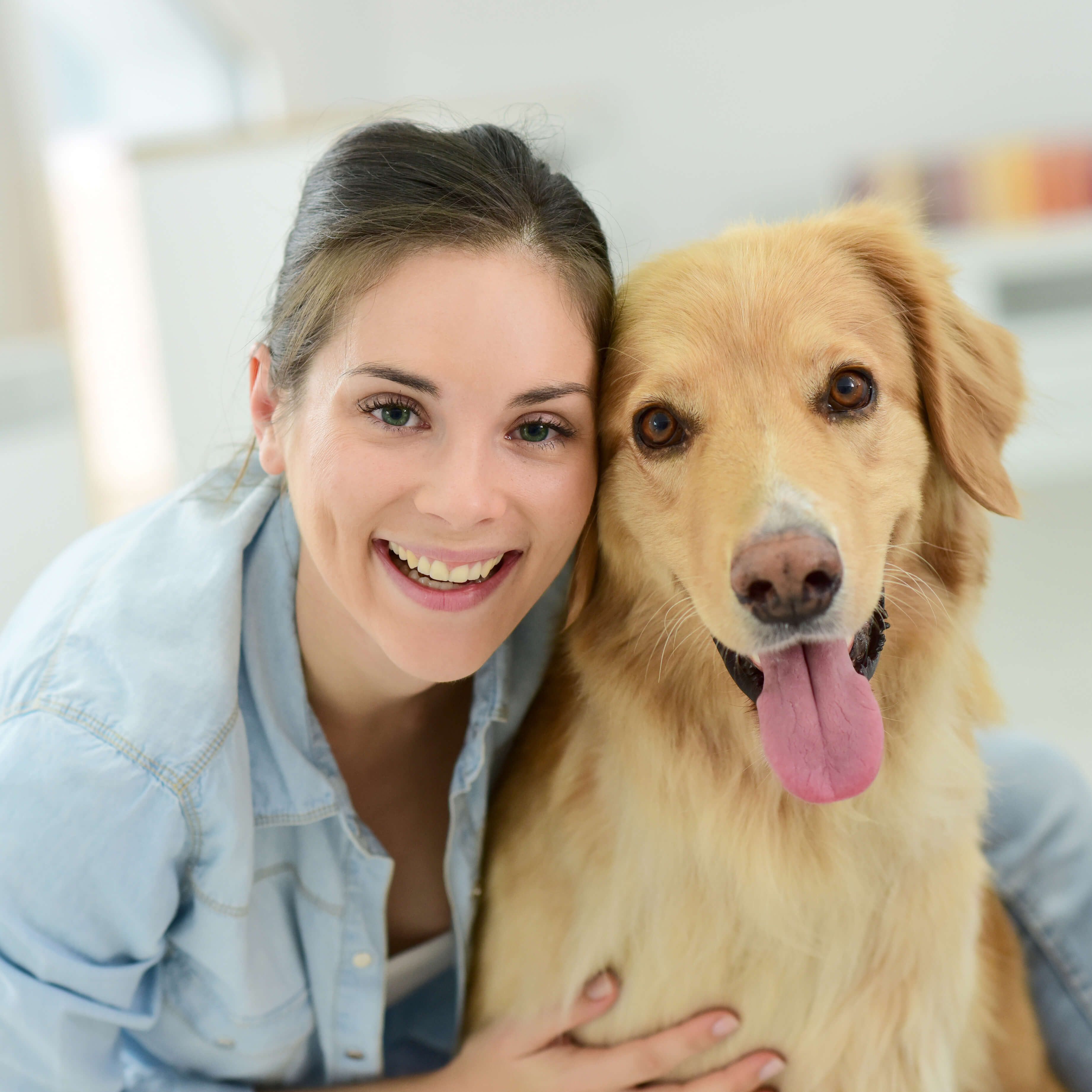 woman and dog in pet therapy