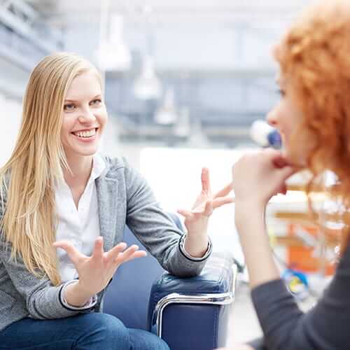 woman discussing their Executive Rehab Program